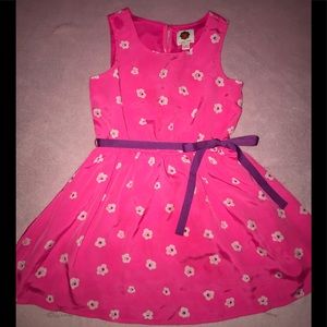 Total Girl Floral Sleeveless Pink Dress